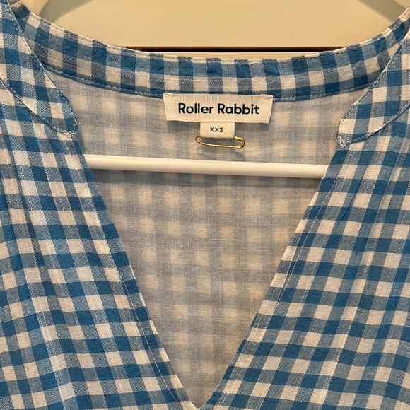 ROLLER RABBIT Gingham valonia midi dress blue plaid size XXS - never worn - Picture 6 of 9